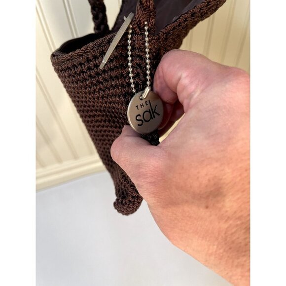 THE Sak Crochet Crossbody Purse Small Mini 7” X 7” Excellent Brown - Picture 16 of 16